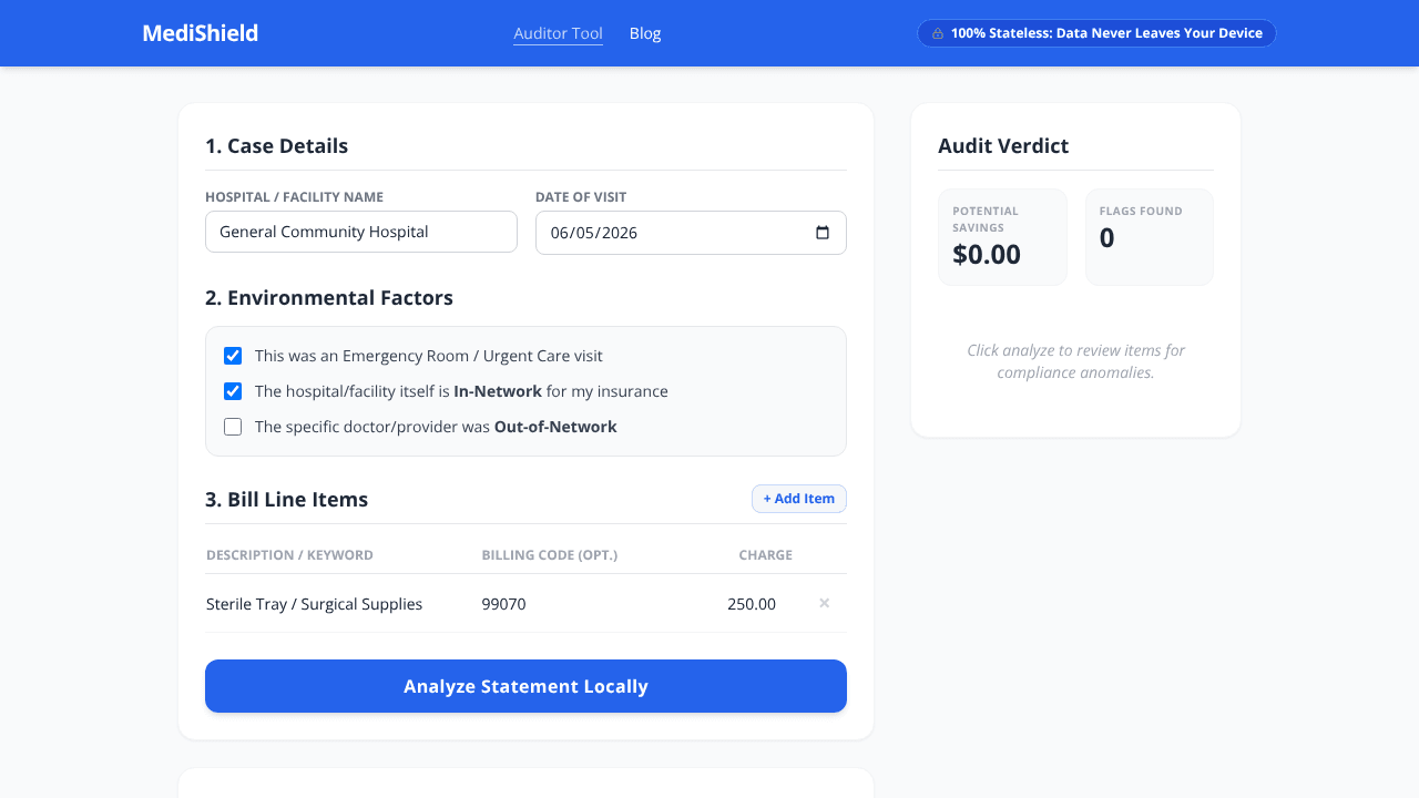 MediShield. Free Medical Bill Checker