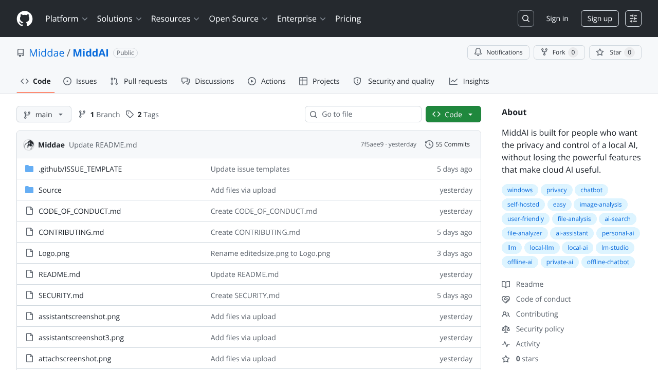 MiddAI V2.1 - Free Offline and Private