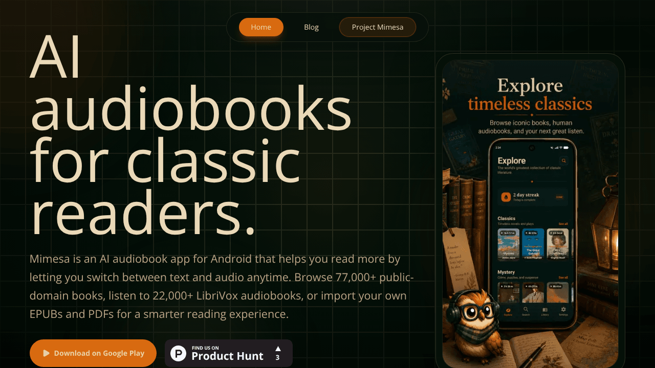Mimesa AI - Audiobooks & Reader