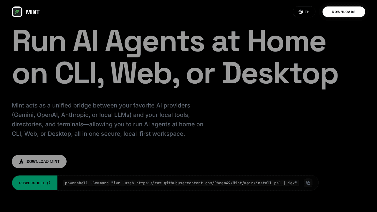Mint: CLI, Web & Desktop AI Agent