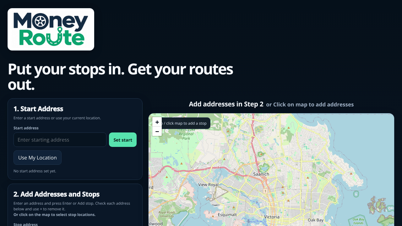 MoneyRoute Route Builder