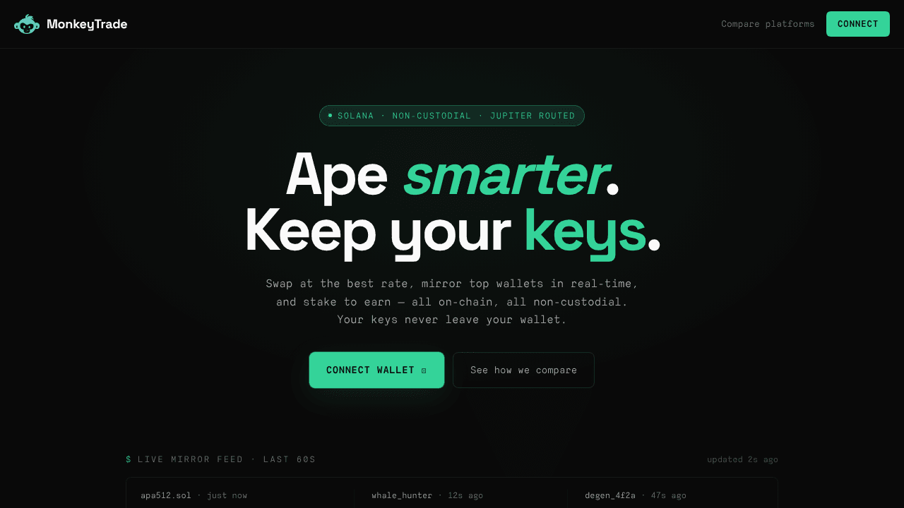 MonkeyTrade — trade Solana smarter