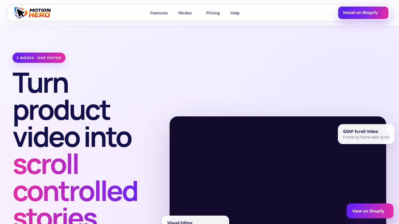 Motion Hero: Scroll Video for Shopify