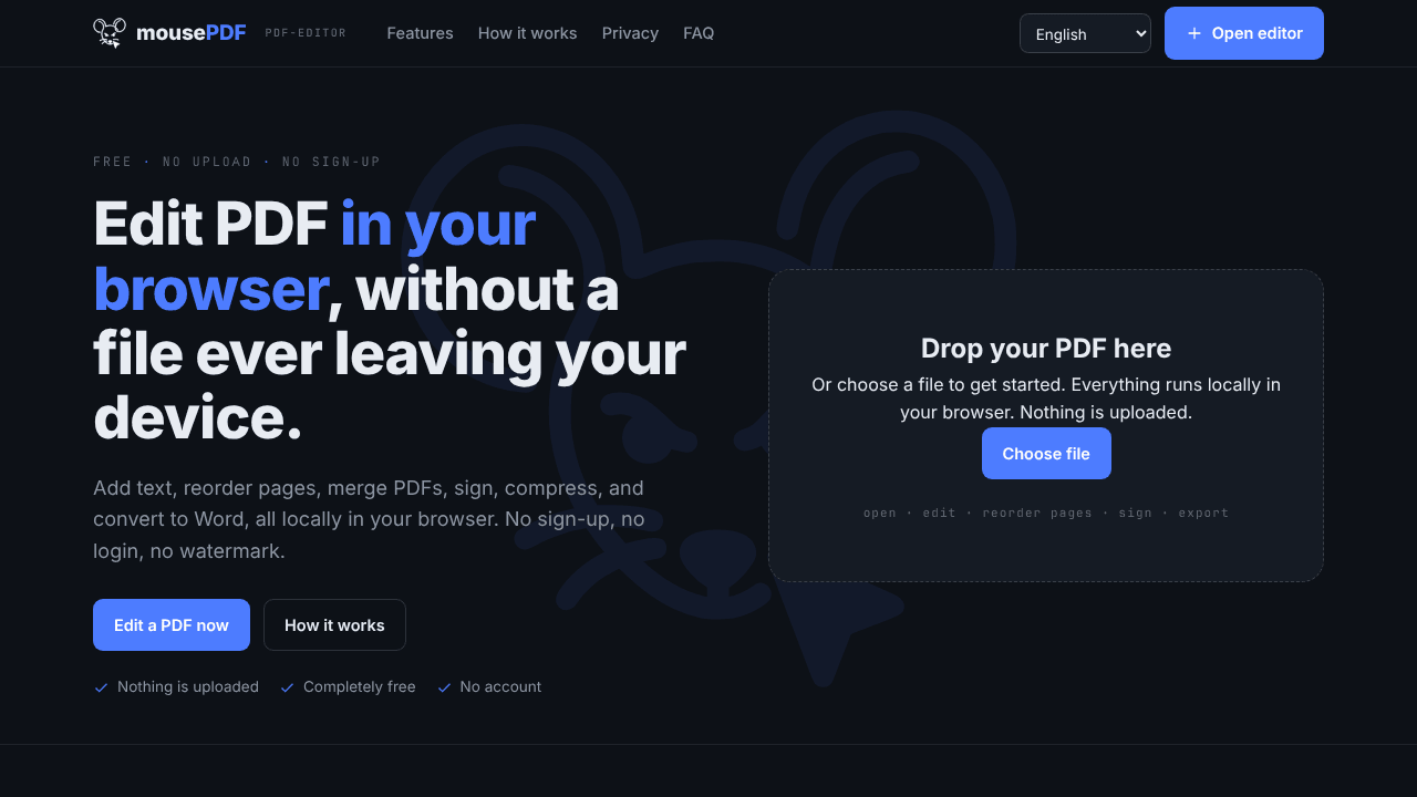 mousePDF - Free Online PDF Editor
