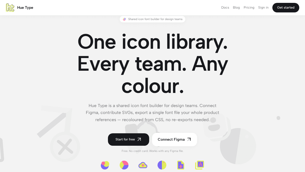 Multi Coloured Icon Fonts by Hue Type