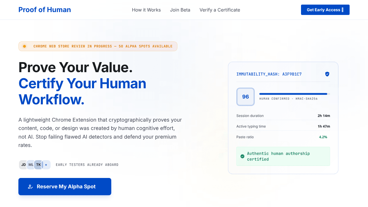 My Proof of Human