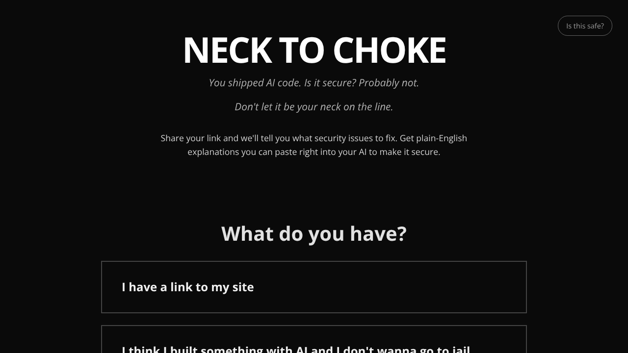 Neck To Choke