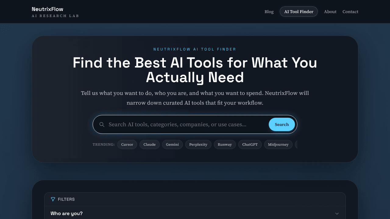 NeutrixFlow AI Tool Finder