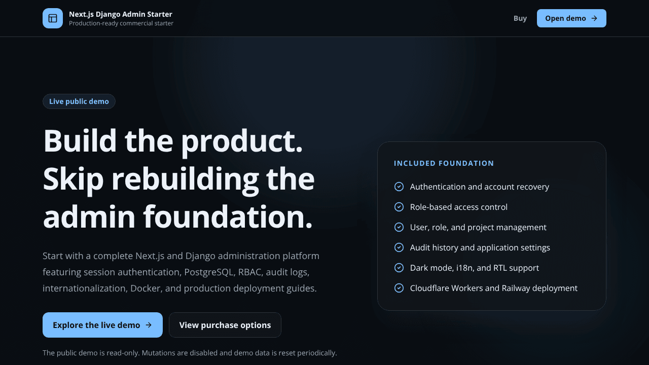 Next.js Django Admin Starter