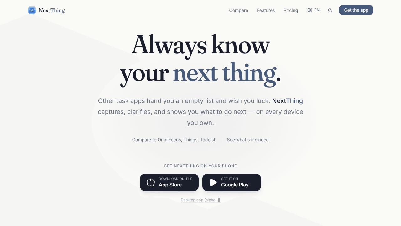 NextThing for Getting Things Done