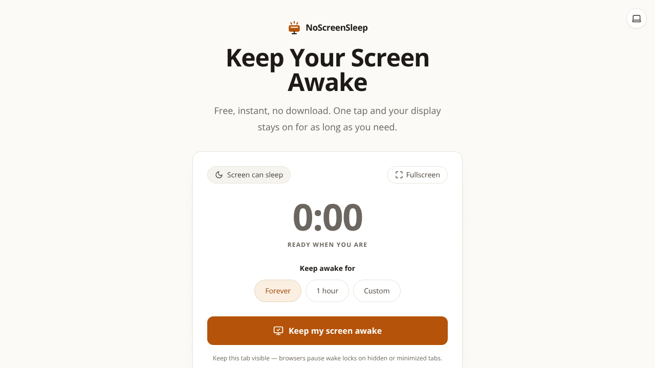 No Screen Sleep