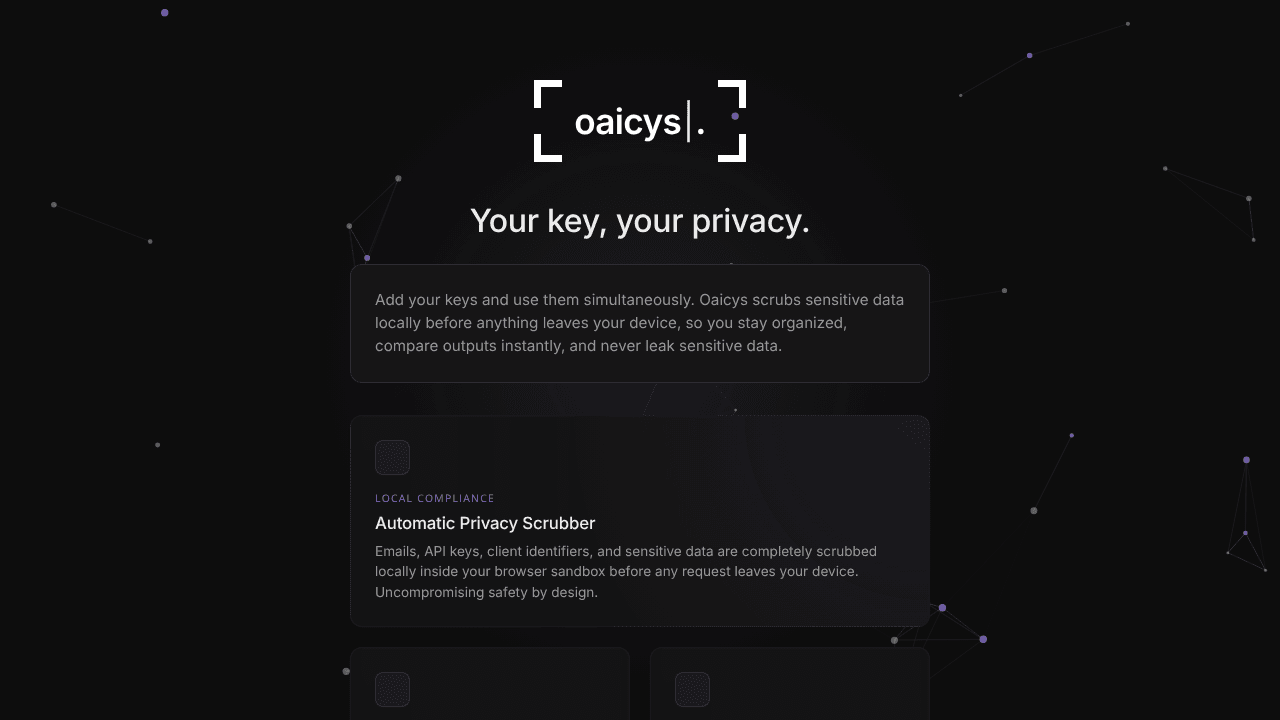 Oaicys — Your key, your privacy.