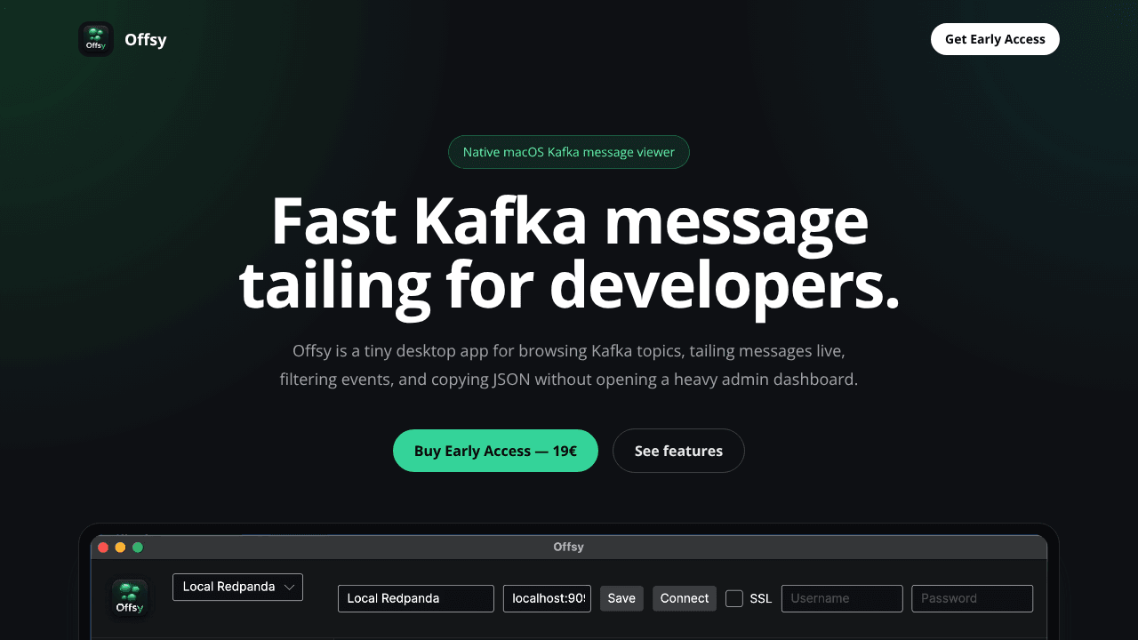 Offsy — Fast Kafka tailing for devs