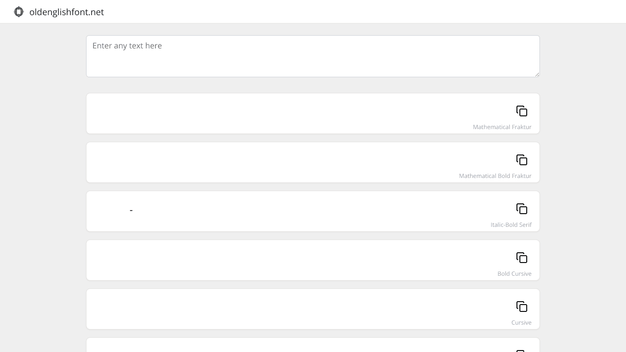 Old English Font Generator