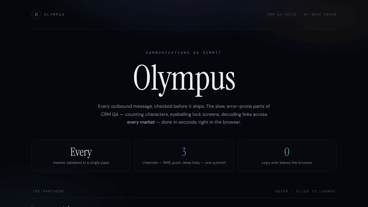 Olympus — CRM QA Suite
