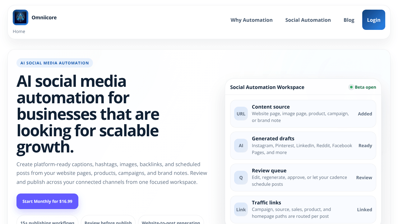 Omniicore Social Media Automation