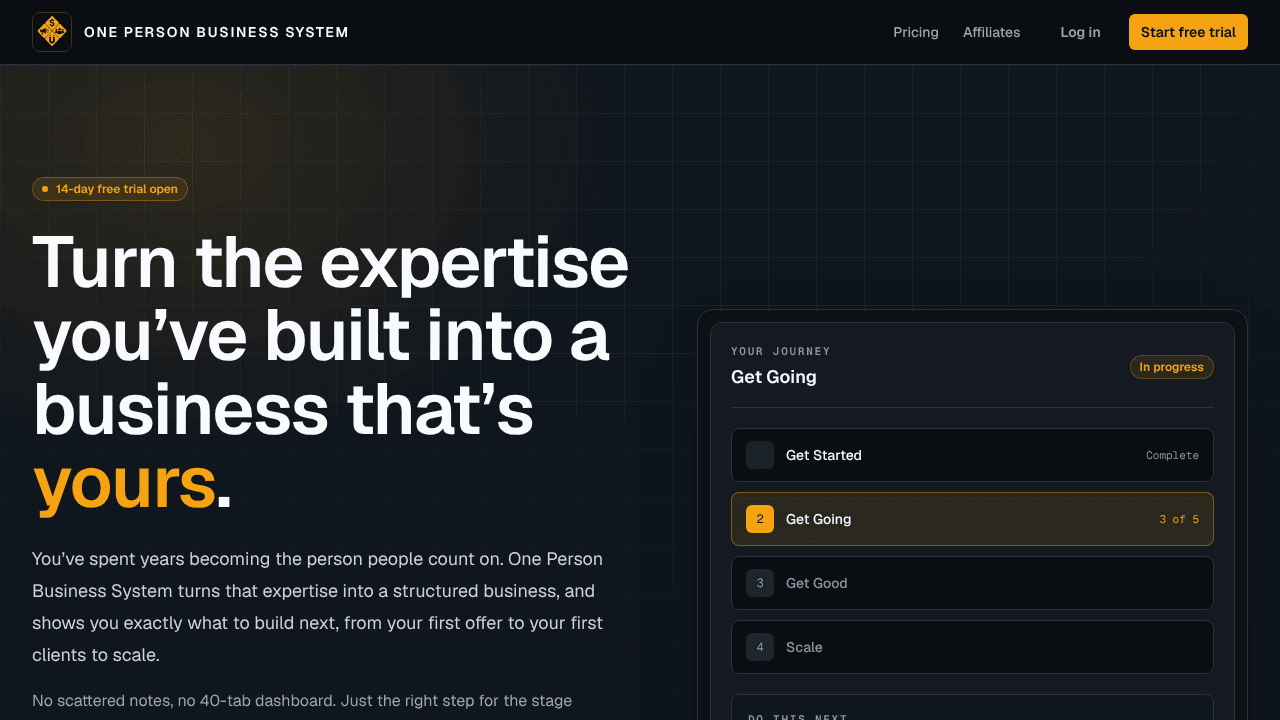 One Person Business System
