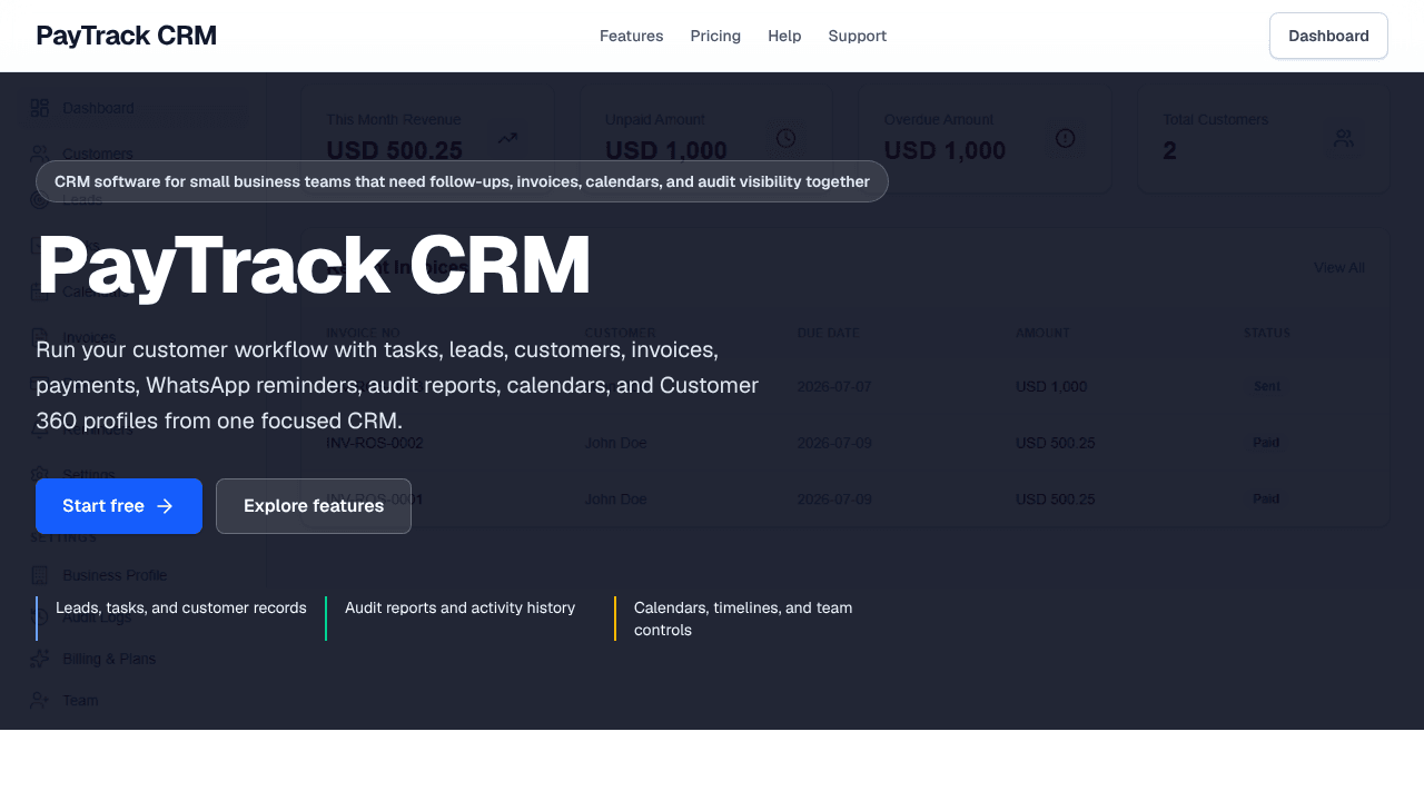 PayTrack CRM