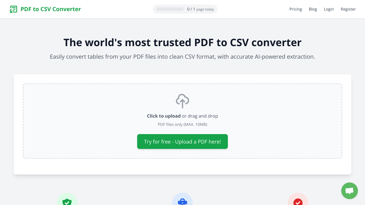 PDF to CSV Converter