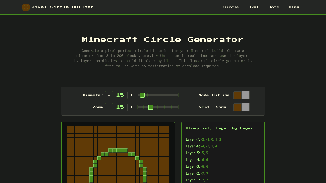 Pixel Circle Builder