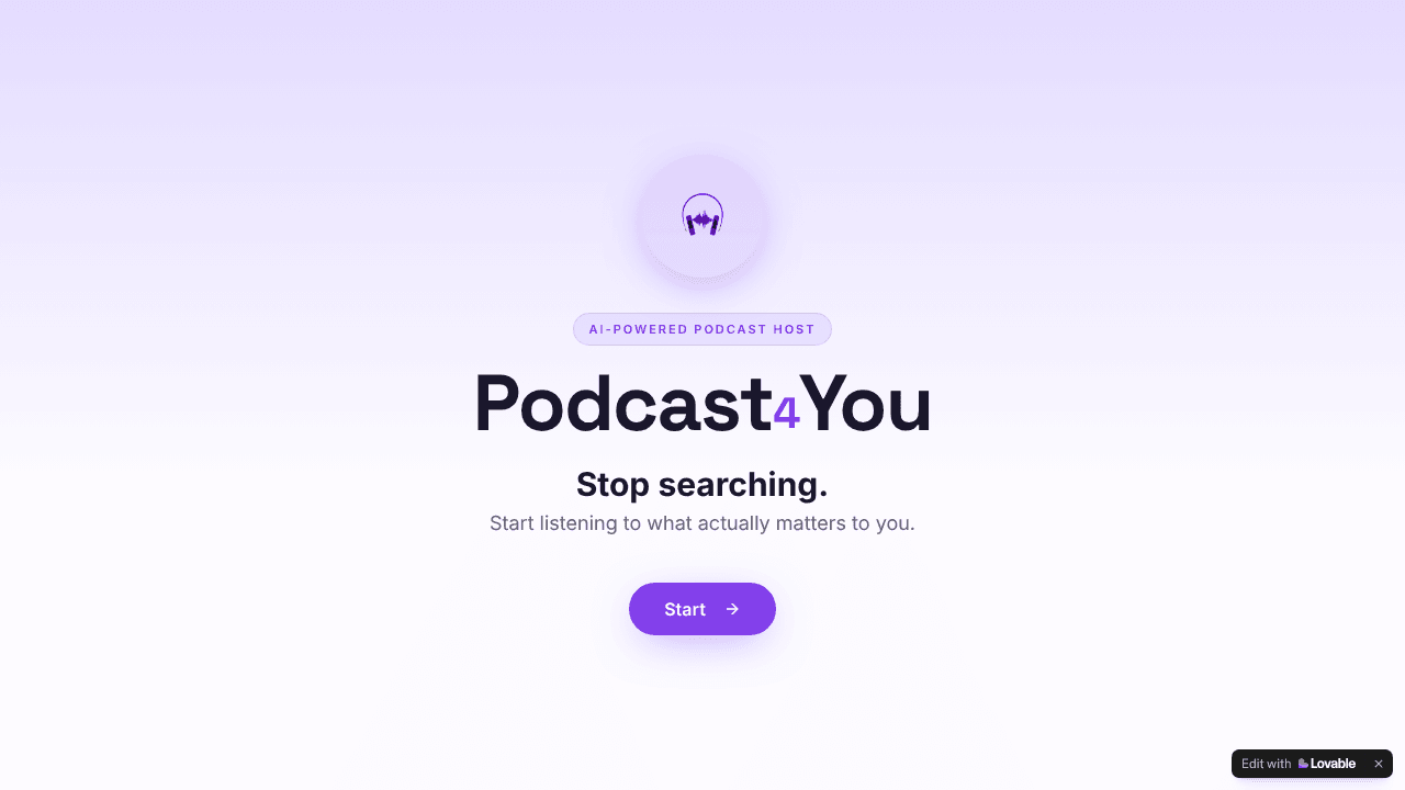 Podcast4You — Podcasts tailored to You.