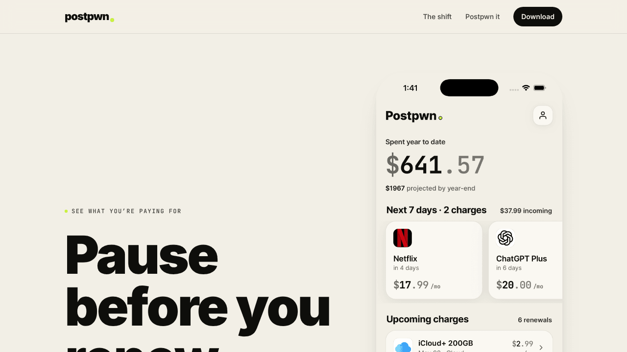 Postpwn: Subscription Tracker