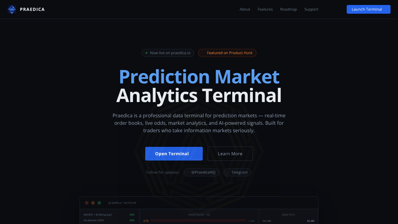 Praedica — Prediction Market Terminal