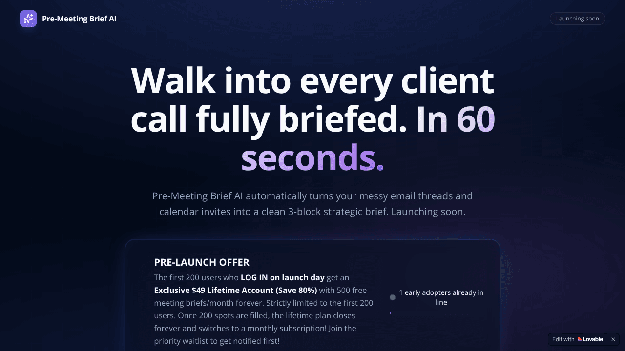 Pre-Meeting BriefPulse AI