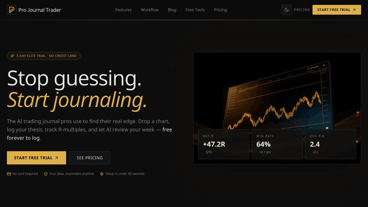 Pro Journal Trader — Trade Logbook