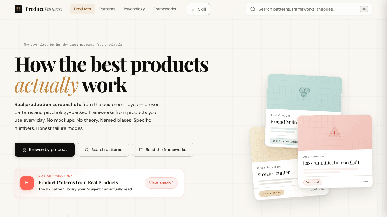 Product Patterns from Real Products