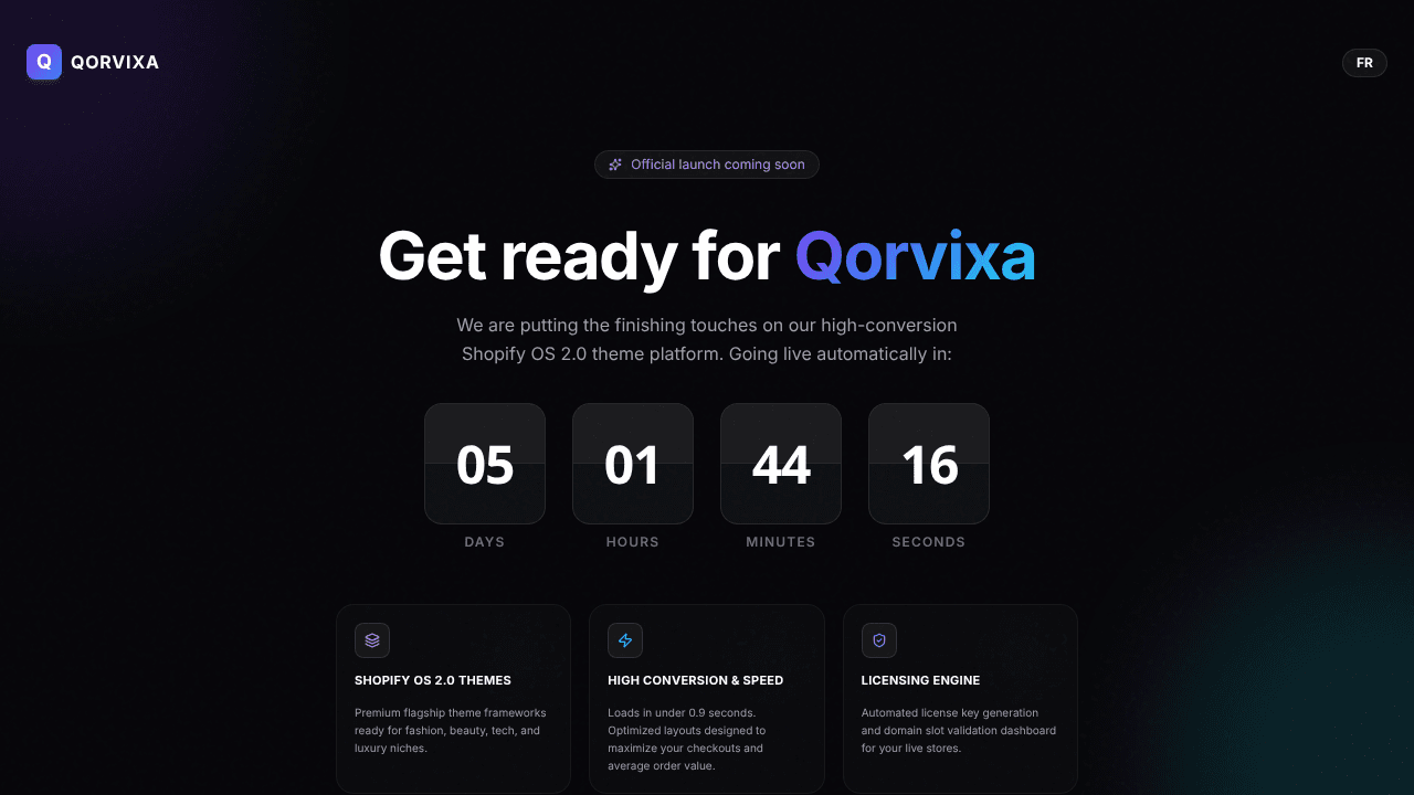 qorvixa.one — Premium Shopify Templates