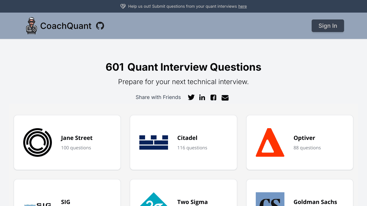 Quant Interview Questions