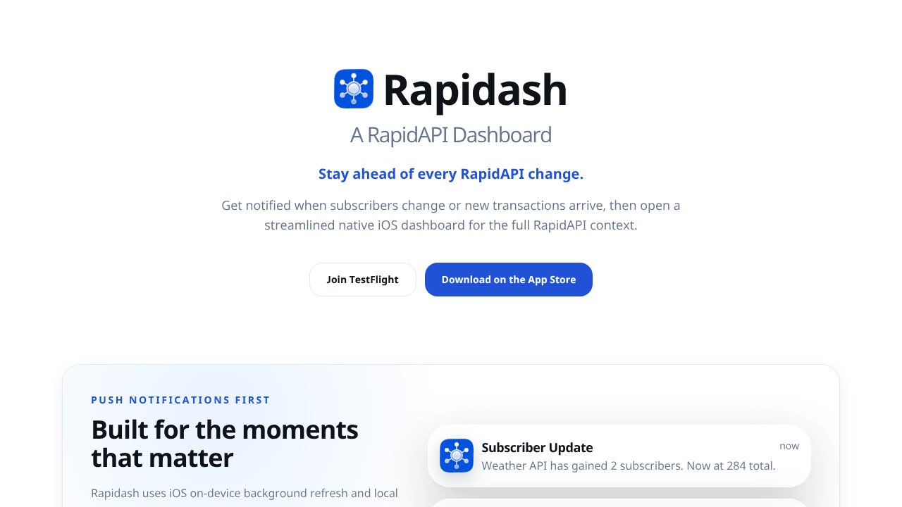 Rapidash: A RapidAPI Dashboard