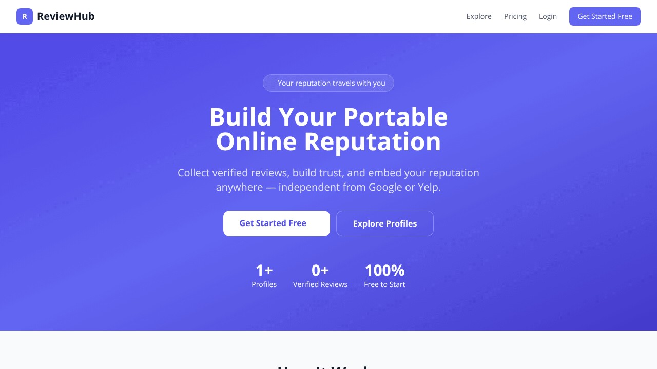 ReviewHub — Portable Reputation Platform