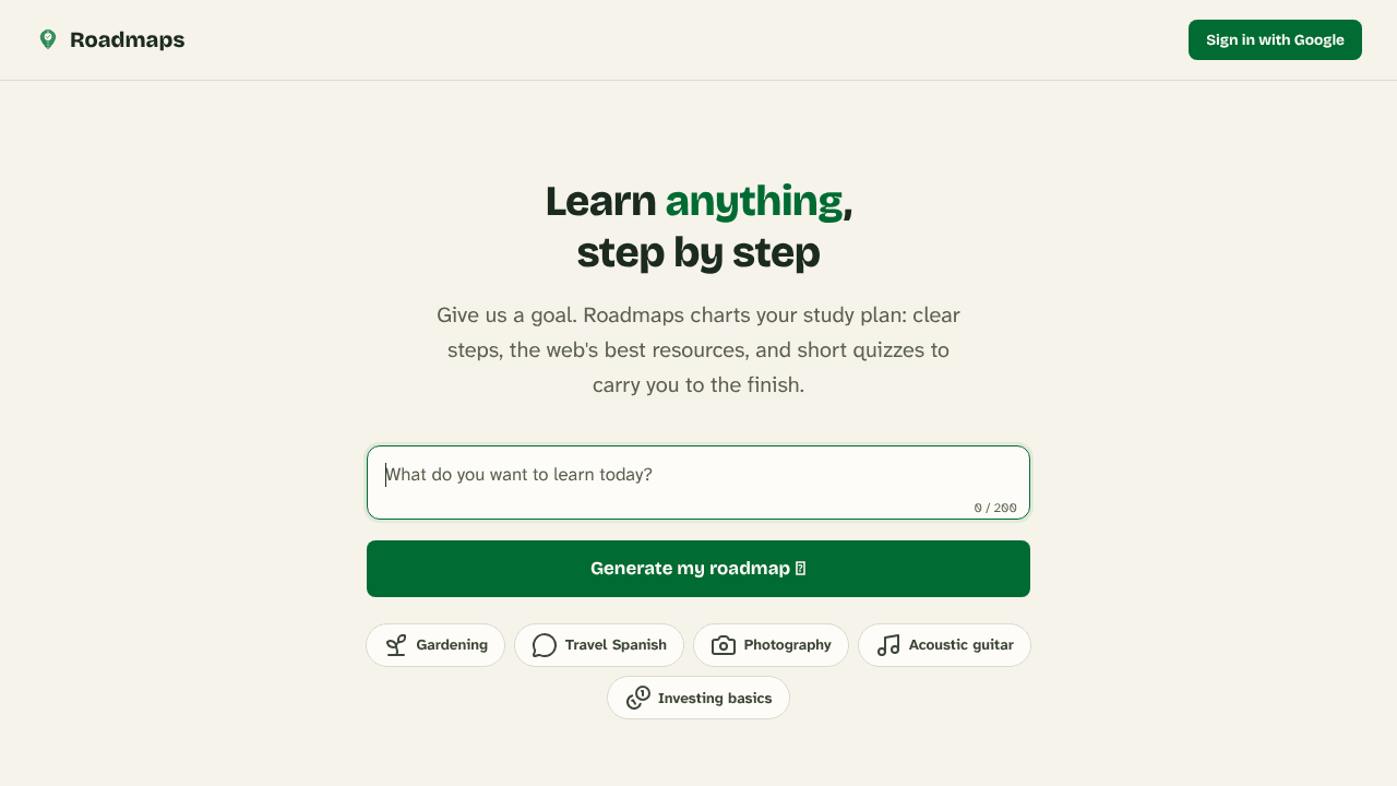 Roadmaps