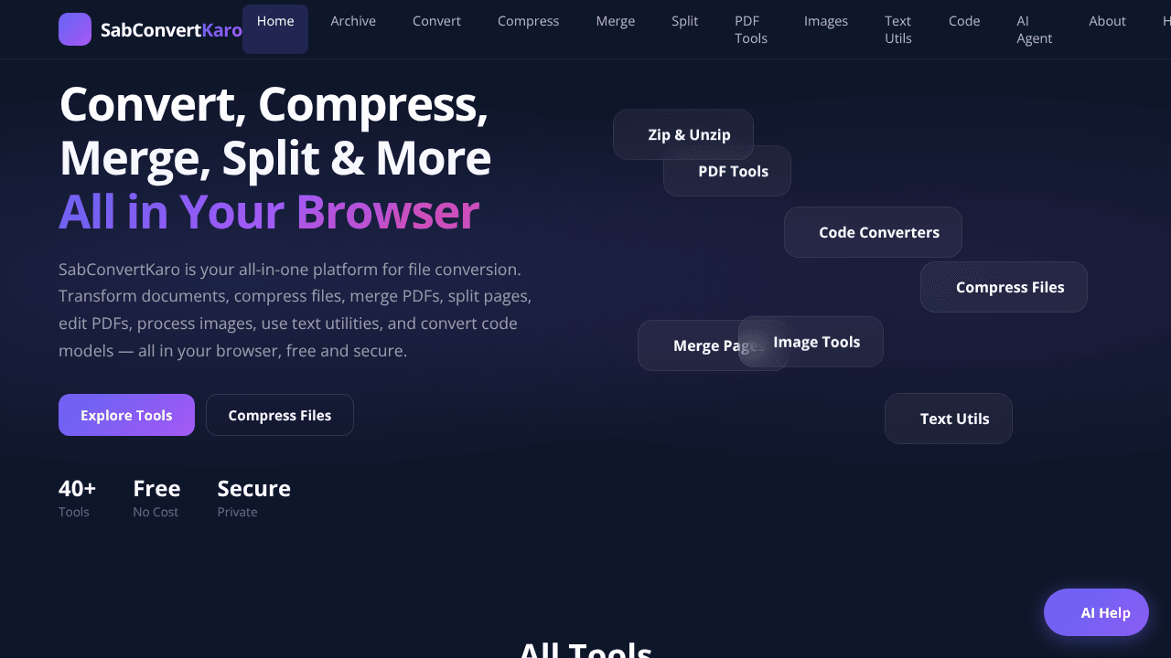 SabConvertKaro – 40+ Free File Tools