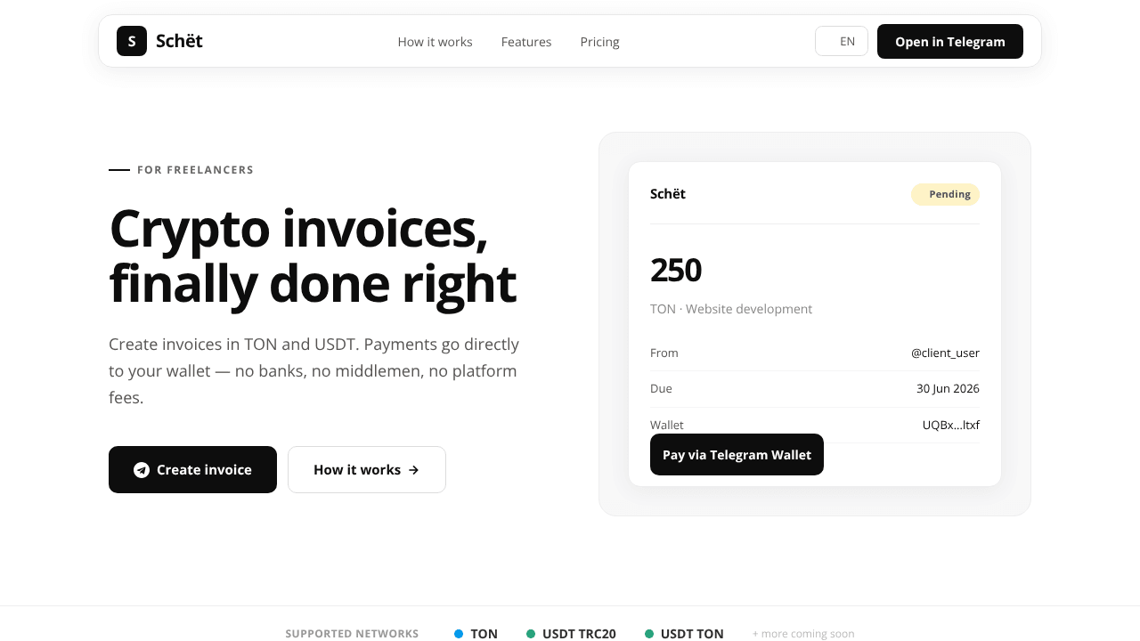 Schёt — Crypto Invoices