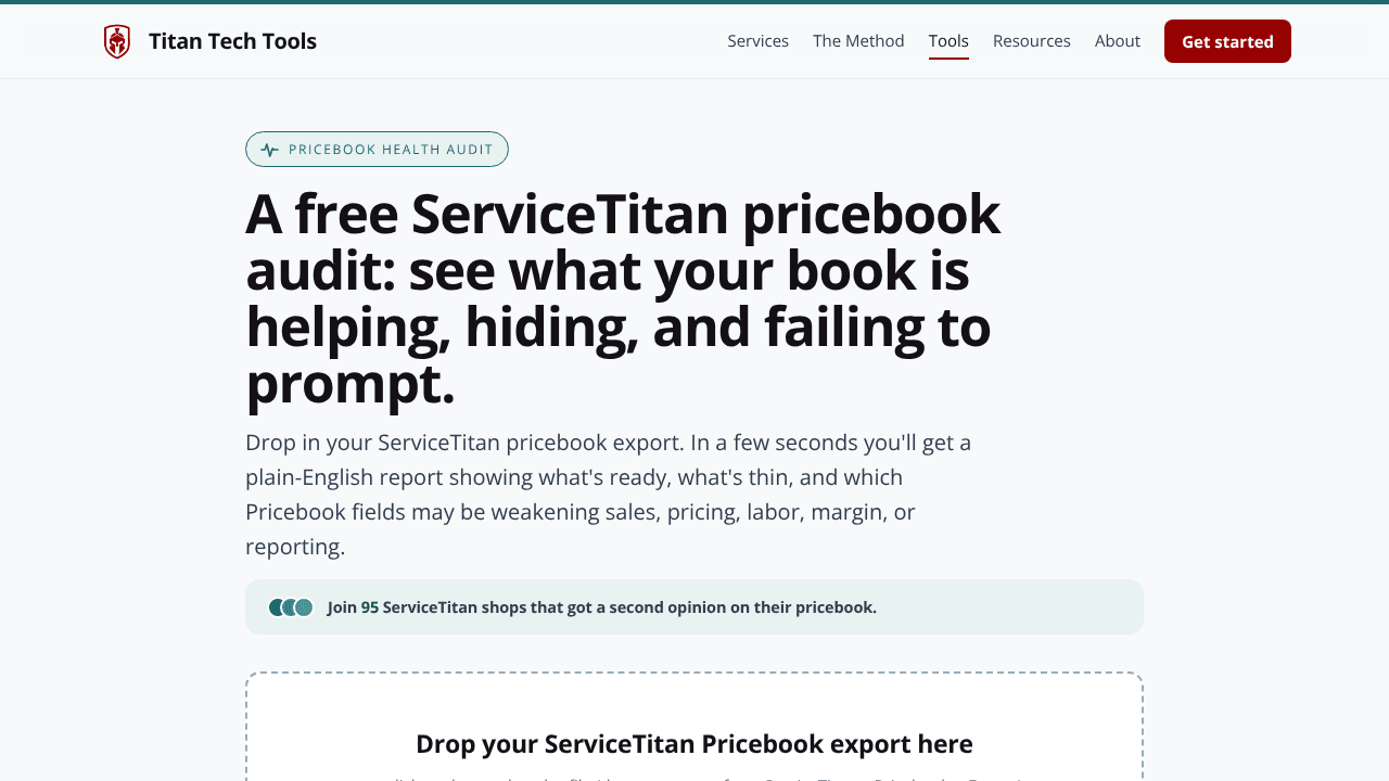 ServiceTitan Pricebook Health Audit