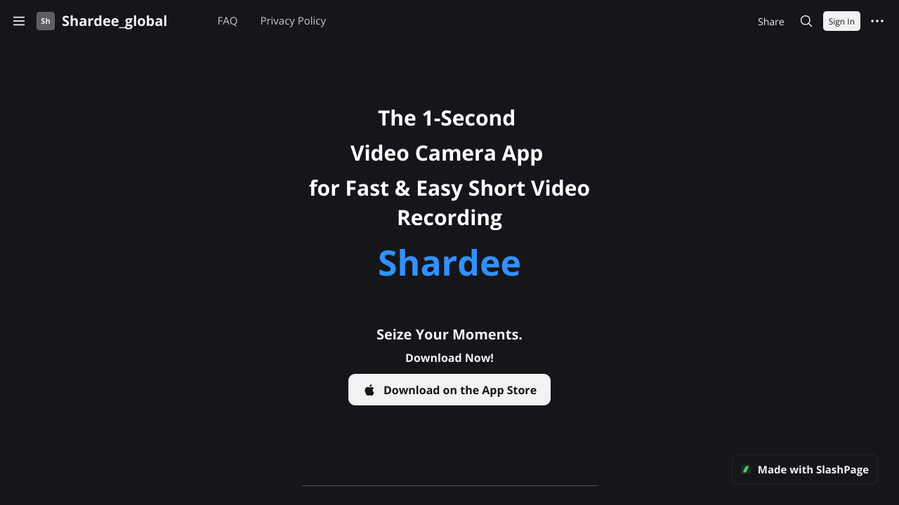 Shardee - 1 Second Video Camera app