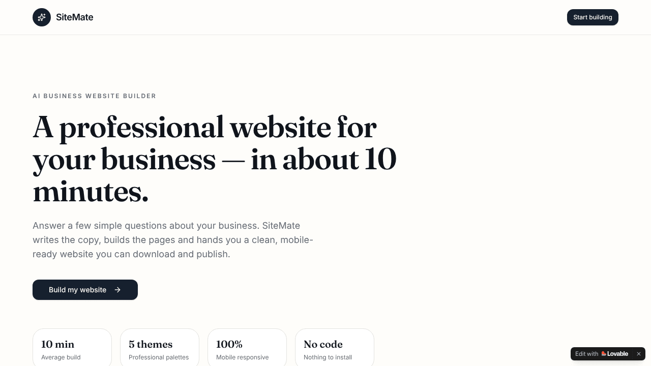 SiteMate — AI Website Builder