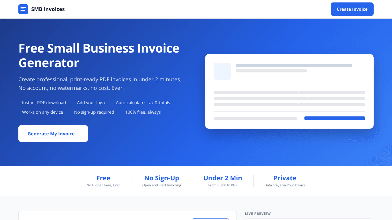 Small Business Invoice Generator