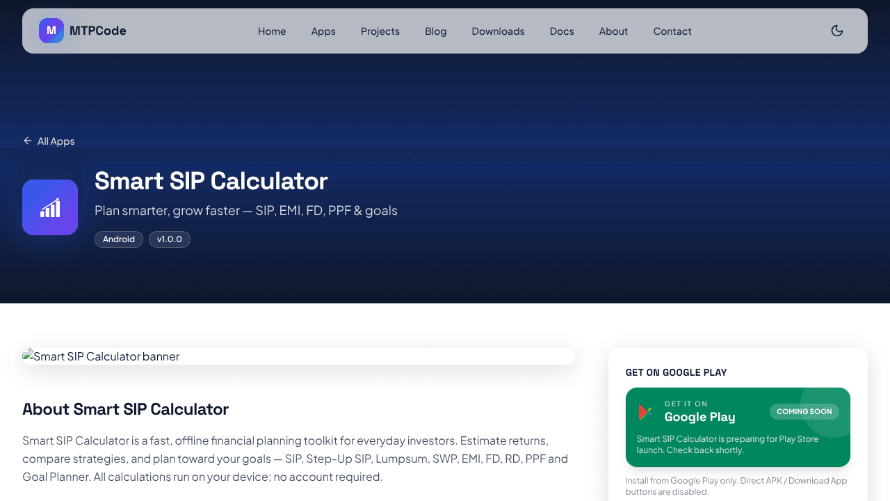 Smart SIP Calculator 