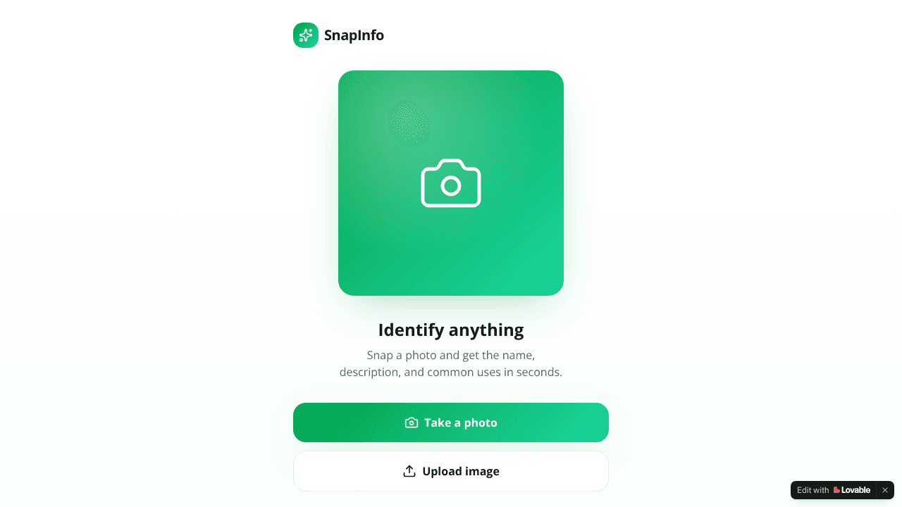 snap info image scanner ai