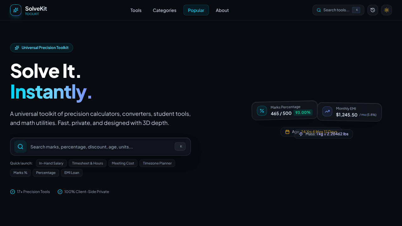 SolveKit — Universal Problem