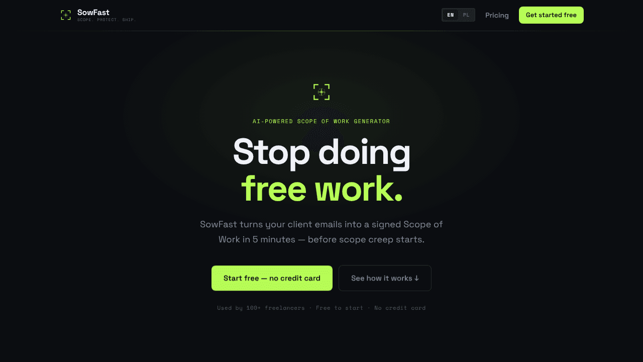 SowFast — Scope of Work Generator