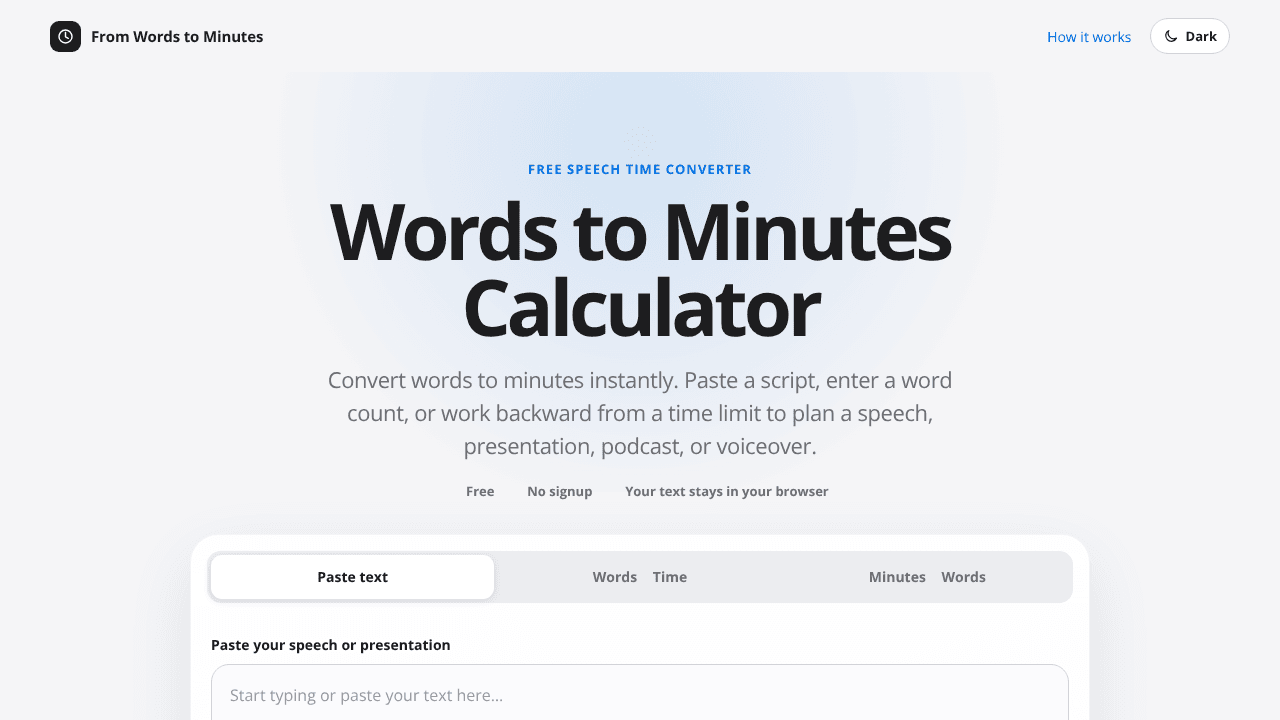 Speech Time Converter