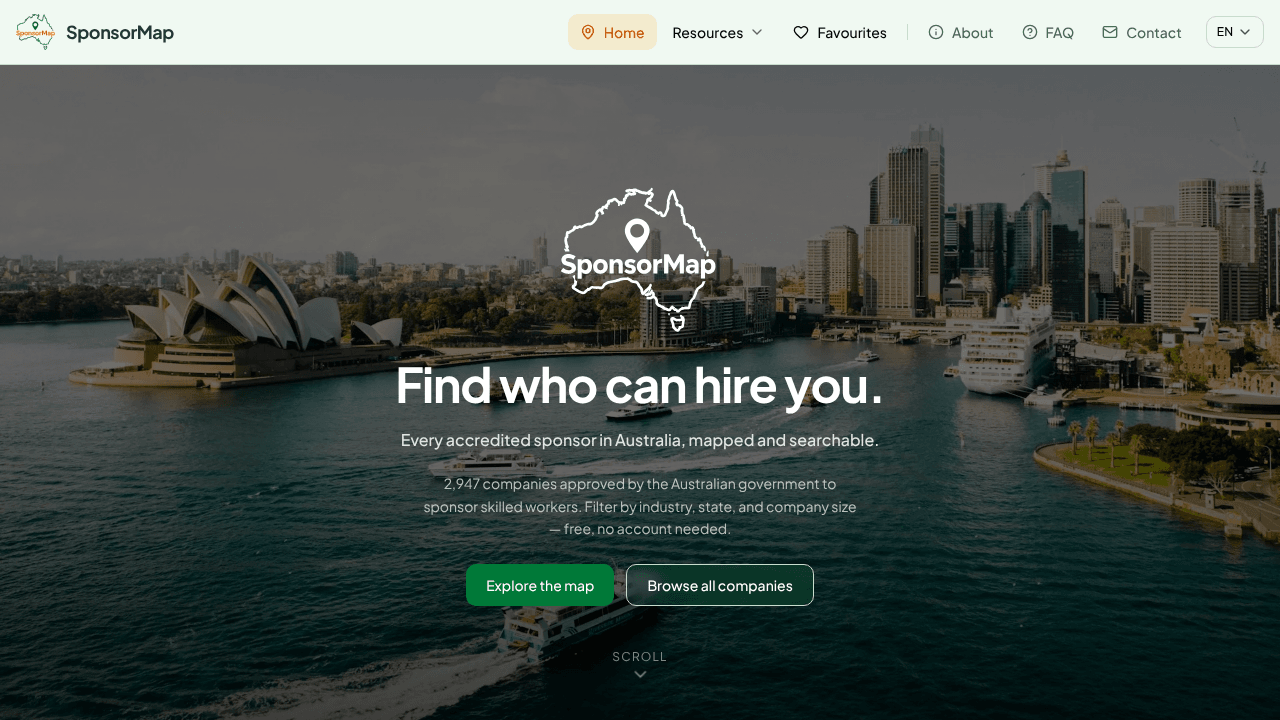 SponsorMap — Find who can hire you