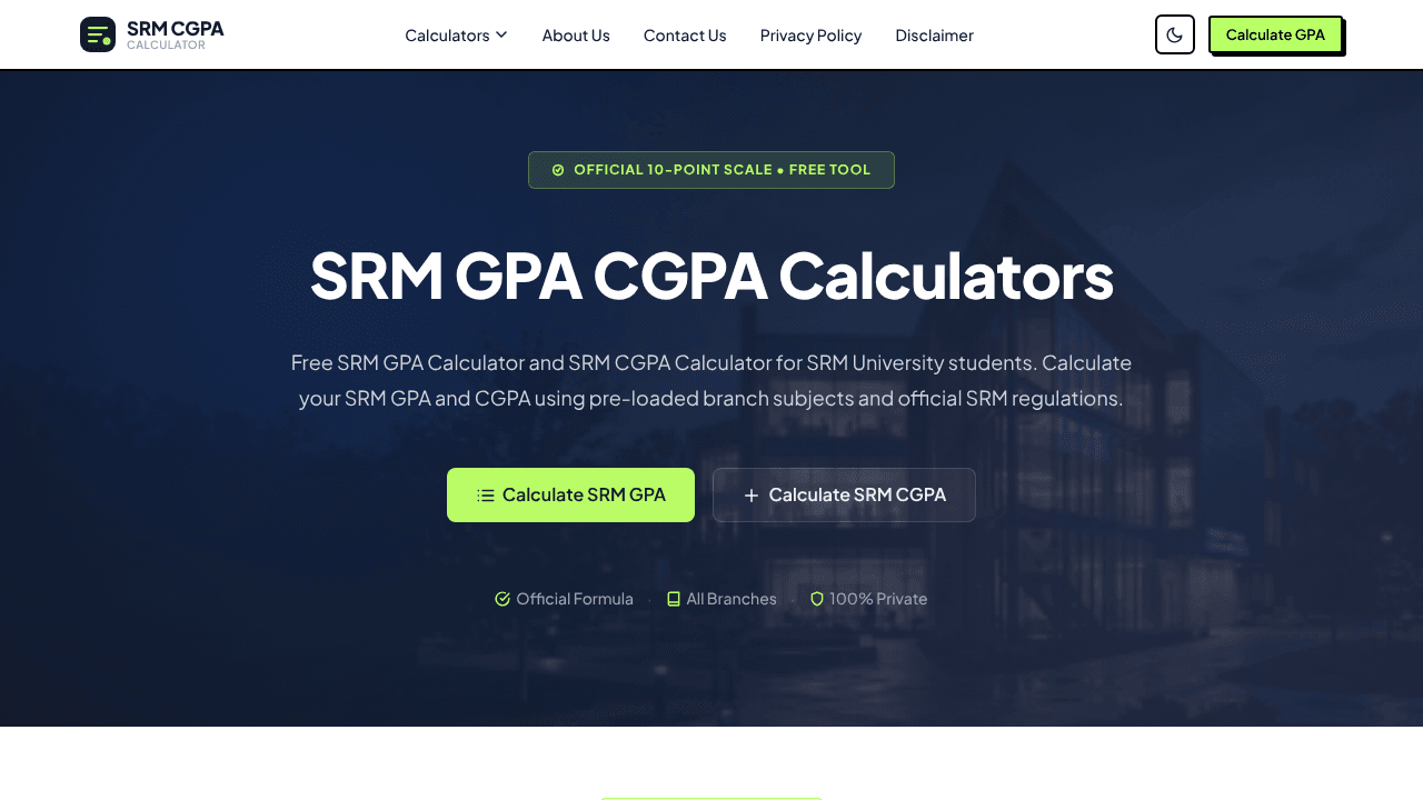 SRM CGPA Calculator
