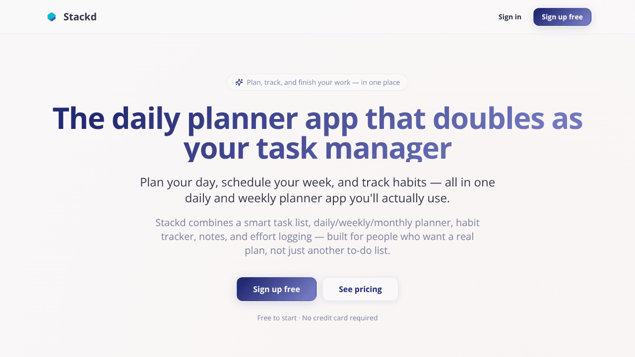Stackd: Daily Planner App & Task Manager