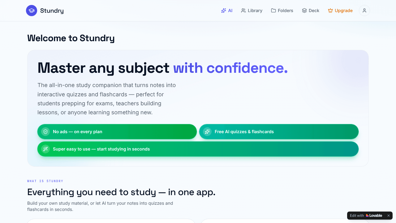 Stundry — Master any subject